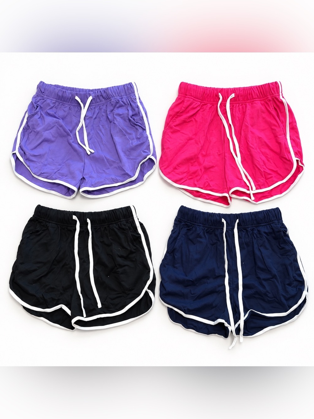 Halfchet Girls 4-Pack Dolphin Athletic Shorts Size 9-10Y